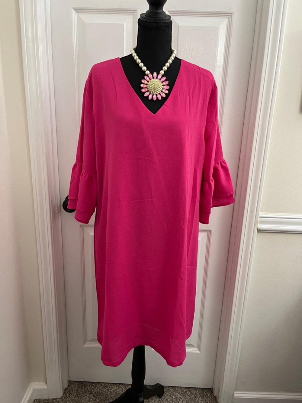 Elegant Pink Midi Dress